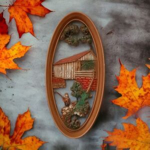 Burwood Covered Bridge Hanging Plaque Wall Art‎ Decor #4330 USA Oval Farmhouse.